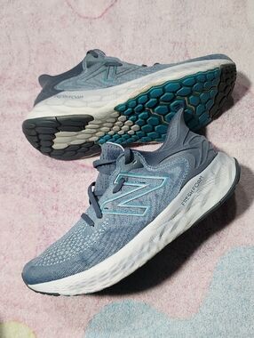 New Balance Light Blue and Teal Fresh Foam Running Shoes